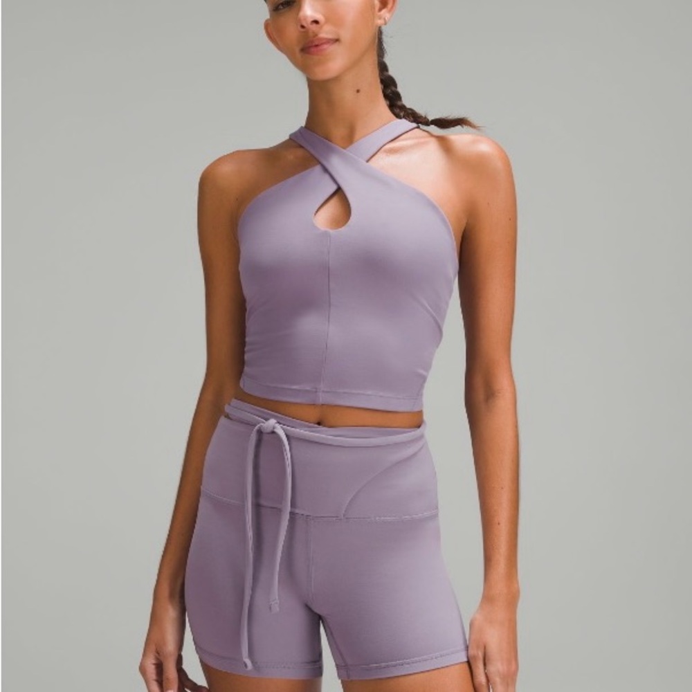 Lululemon Athletica Purple Keyhole Halter Tank